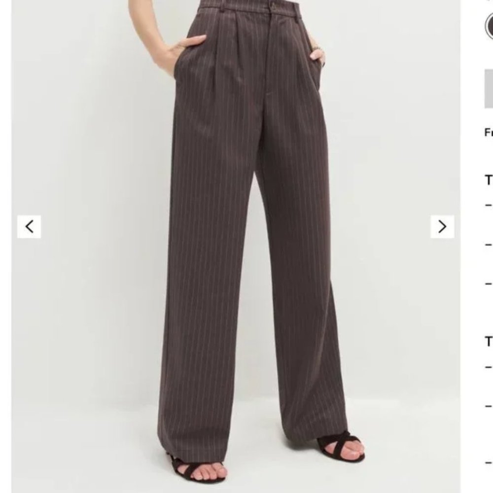UNWORN. Reformation Mason Wide Leg Striped Pants. 10